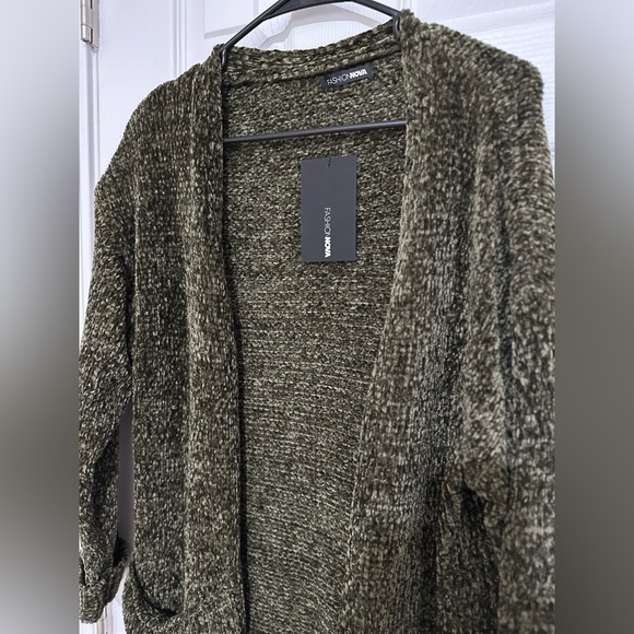 Olive Green Long Cardigan - NWT - Size S - Picture 7 of 13